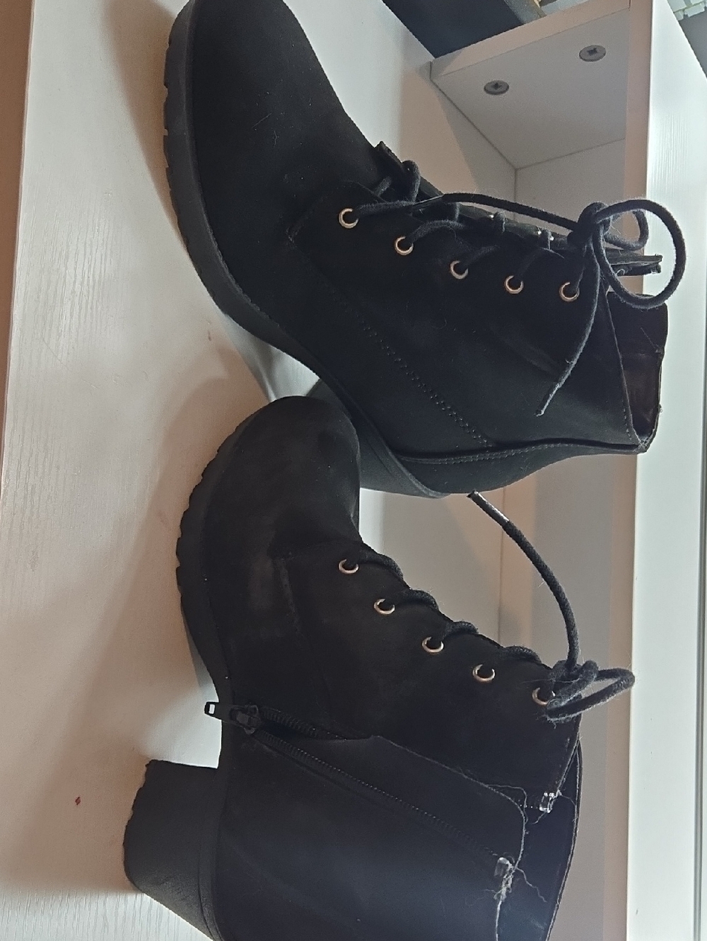 Soda Black Lace-Up Kids Ankle Boots